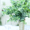 3 Bushes - 14" Frosted Green Flexible Artificial Eucalyptus Stems - UV Protected Artificial Outdoor Plant #whtbkgd