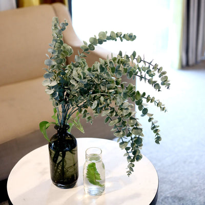 3 Bushes | 30Inch Artificial Eucalyptus Leaves Spray, Faux Greenery Stems - Frosted Green