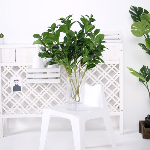 2 Pack | 26inch Artificial Green Lemon Leaf Stem, Faux Greenery Spray