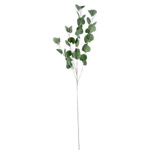 2 Bushes | 40inch Green Artificial Eucalyptus Stems, Silver Dollar Eucalyptus Leaves Spray