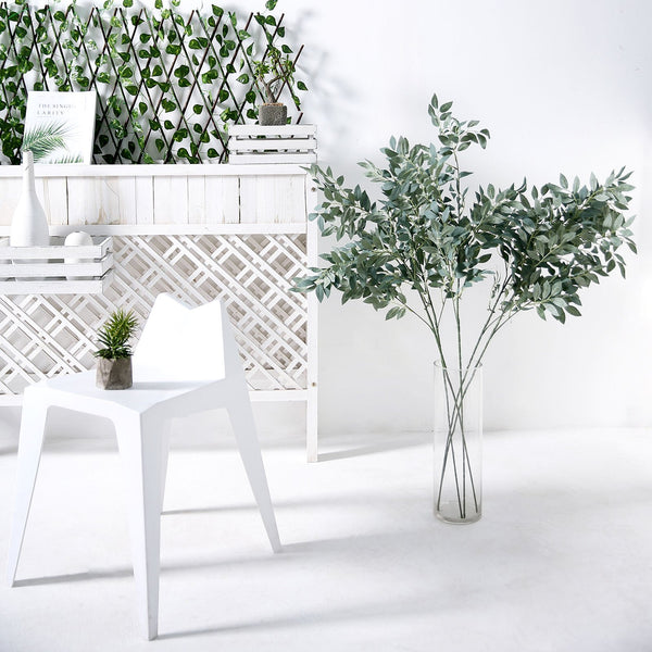 2 Stems | 42inch Honey Locust Leaves Spray, Artificial Greenery - Frosted Dark Green