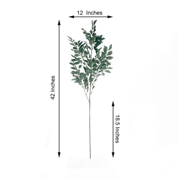 2 Bushes | 42" Locust Leaf Spray, Artificial Greenery Stems - Frosted Green