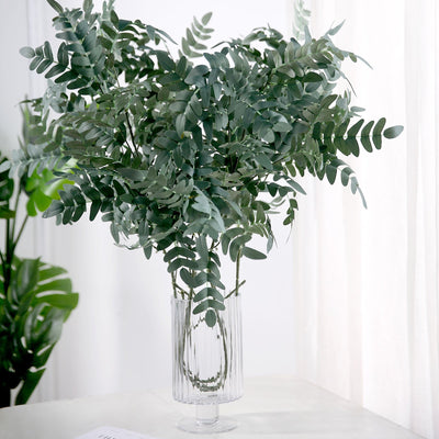 2 Bushes | 42inch Locust Leaf Spray, Artificial Greenery Stems - Frosted Green