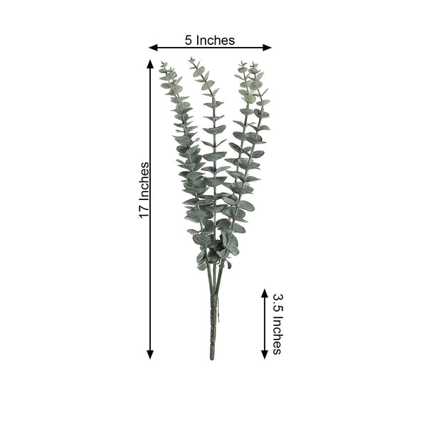 30 Stems | 17inch Tall Faux Eucalyptus Bushes Artificial Greenery Spray, Fake Eucalyptus Branches