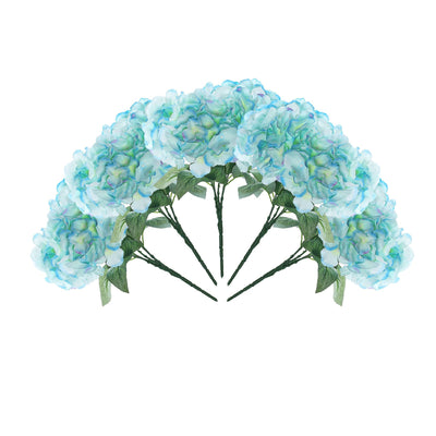 5 Bushes | 25 Heads Baby Blue Silk Hydrangea Artificial Flower Bushes