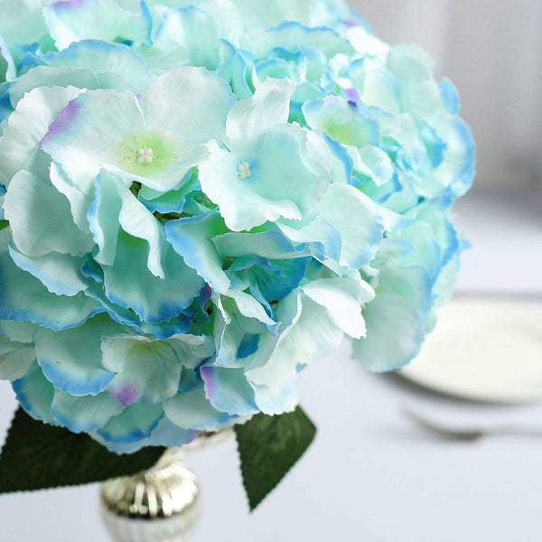 5 Bushes | 25 Heads Baby Blue Silk Hydrangea Artificial Flower Bushes