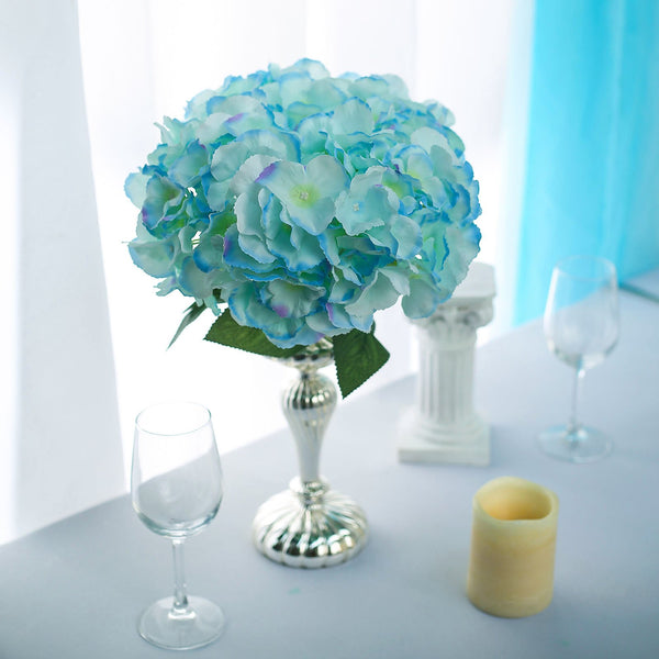 Hydrangea Bush Artificial Silk Flowers - Blue