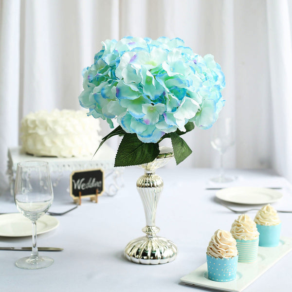 Hydrangea Bush Artificial Silk Flowers - Blue