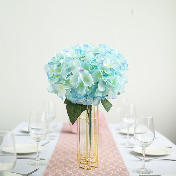 Hydrangea Bush Artificial Silk Flowers - Blue