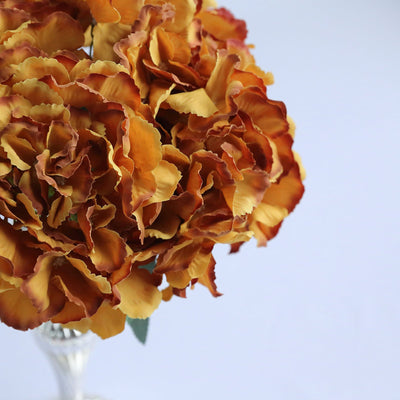Hydrangea Bush Artificial Silk Flowers - Gold