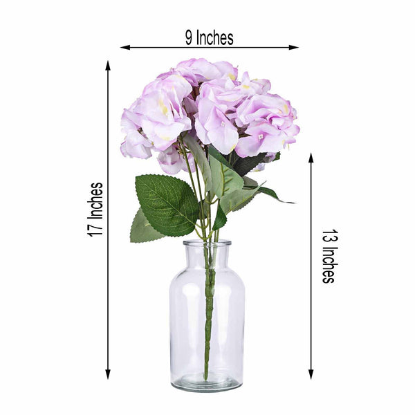 Hydrangea Bush Artificial Silk Flowers - Lavender