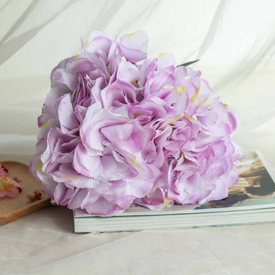 5 Bushes | 25 Heads Lavender Artificial Flower Silk Hydrangea Bushes Wholesale