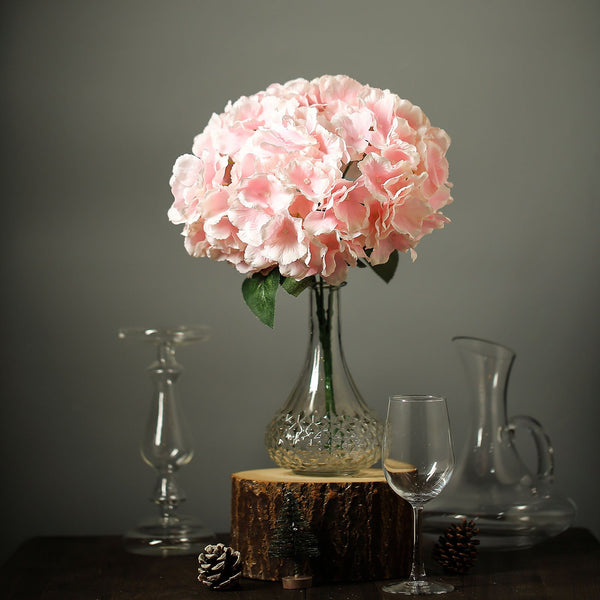 Hydrangea Bush Artificial Silk Flowers - Blush