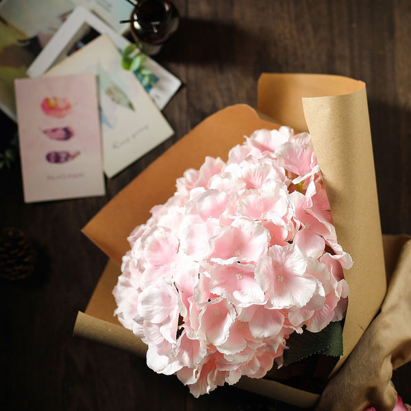 Hydrangea Bush Artificial Silk Flowers - Blush