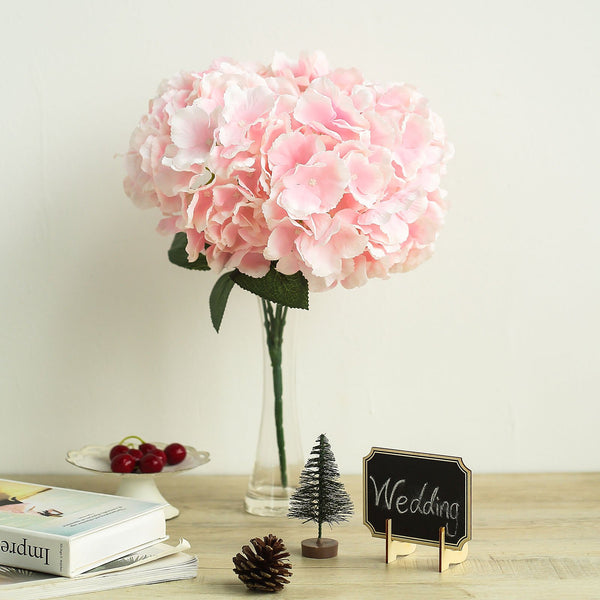 Hydrangea Bush Artificial Silk Flowers - Blush