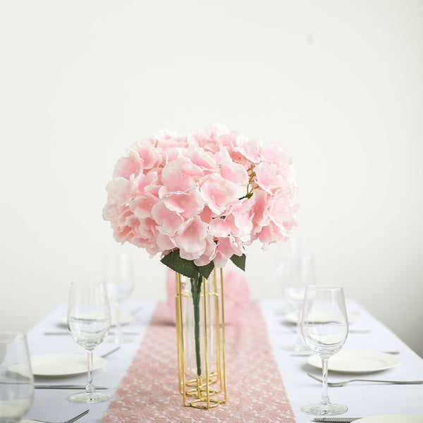 Hydrangea Bush Artificial Silk Flowers - Blush