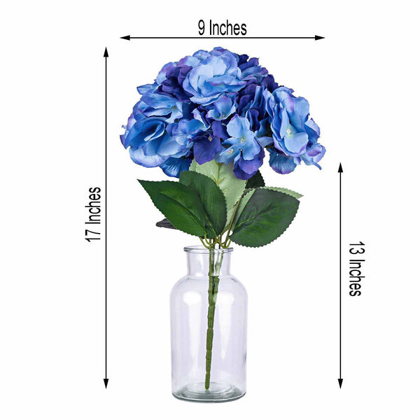 Hydrangea Bush Artificial Silk Flowers - Royal Blue