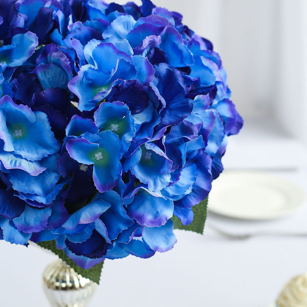 Hydrangea Bush Artificial Silk Flowers - Royal Blue