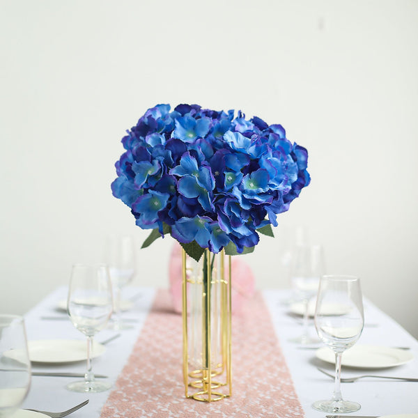 Hydrangea Bush Artificial Silk Flowers - Royal Blue