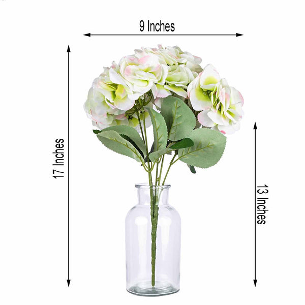 Hydrangea Bush Artificial Silk Flowers - Lime Green