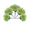 5 Bushes | 25 Heads Lime/Pink Silk Hydrangea Artificial Flower Bushes