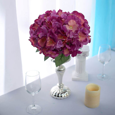 Hydrangea Bush Artificial Silk Flowers - Lavender / Pink
