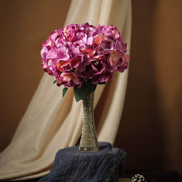 Hydrangea Bush Artificial Silk Flowers - Lavender / Pink