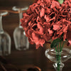 5 Bushes | 25 Heads Burgundy Silk Hydrangea Artificial Flower Bushes