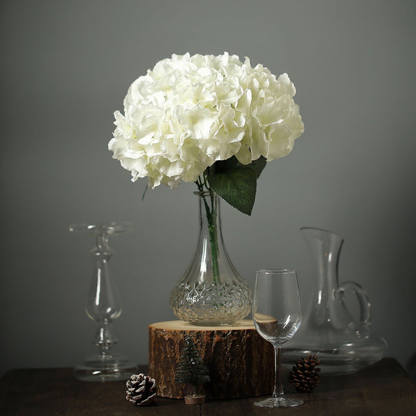Hydrangea Bush Artificial Silk Flowers - Cream