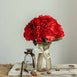 5 Bushes | 25 Heads Red Silk Hydrangea Artificial Flower Bushes