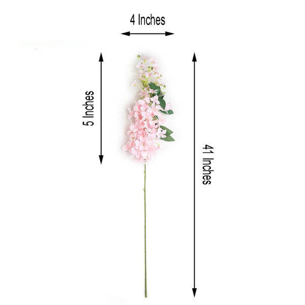 Set of 4 | Pink | 41" Tall Silk Hydrangea Stems | Artificial Flowers