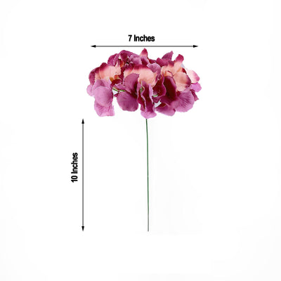 Artificial Hydrangeas Head and Wire Stems, DIY Dual Tone Hydrangea Flower Arrangements