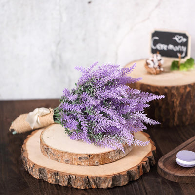 4 Bushes - 14" Artificial Lavender Bouquet, Artificial Wedding Bouquet