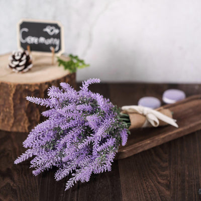 4 Bushes - 14" Artificial Lavender Bouquet, Artificial Wedding Bouquet
