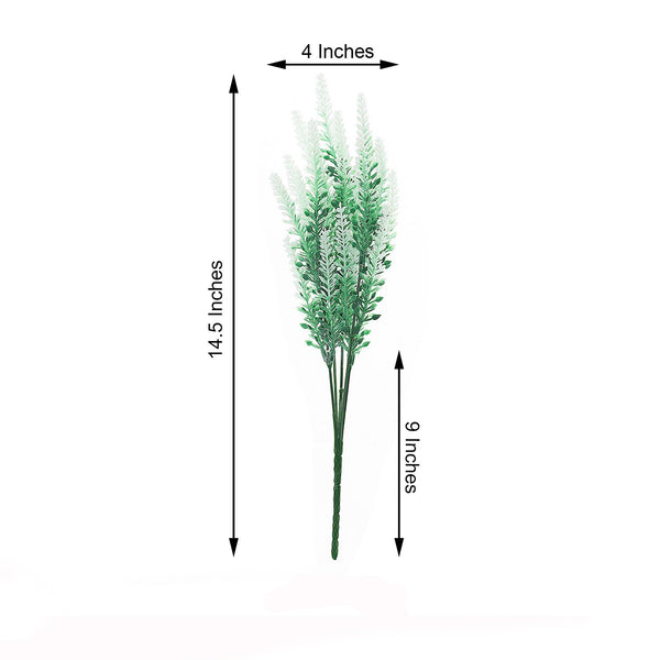 4 Bushes - 14inch White Artificial Lavender Bouquet, Artificial Wedding Bouquet