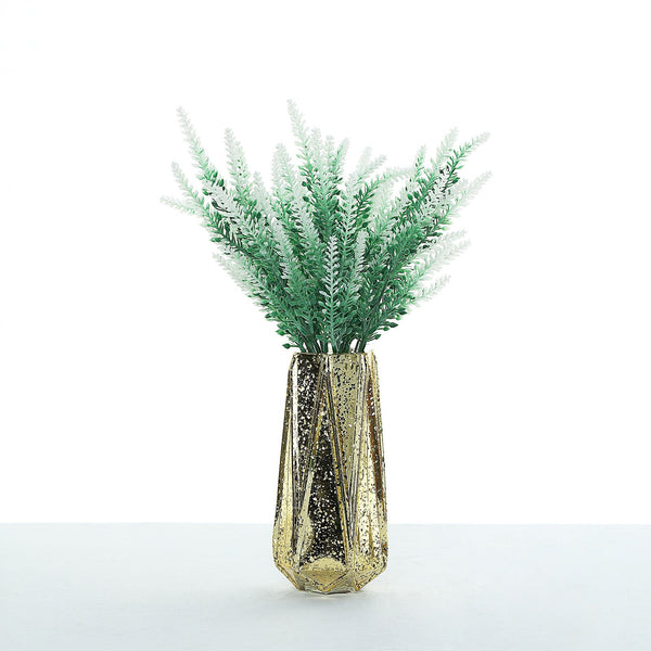 4 Bushes - 14inch White Artificial Lavender Bouquet, Artificial Wedding Bouquet