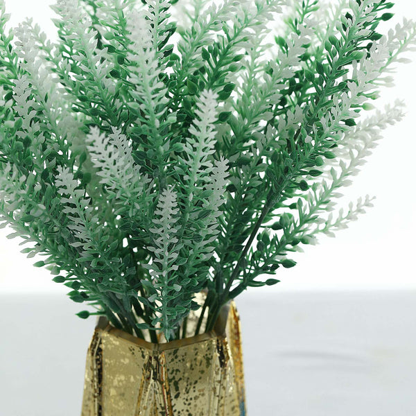4 Bushes - 14inch White Artificial Lavender Bouquet, Artificial Wedding Bouquet