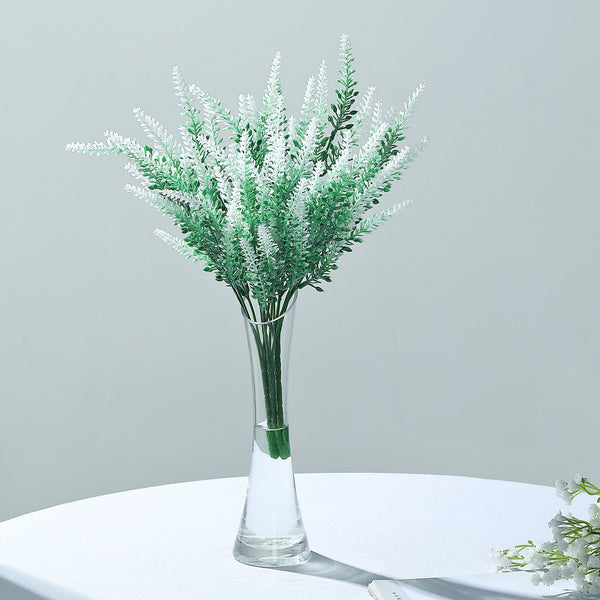4 Bushes - 14inch White Artificial Lavender Bouquet, Artificial Wedding Bouquet