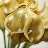 10 Pack - 14" Metallic Gold Artificial Calla Lily Flower Stems, Calla Lily Wedding Bouquet Stems