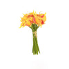 20 Pack | 14" Tall | Orange/Yellow Artificial Calla Lily Flowers | Real Touch Flowers