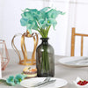 20 Pack | 14" Tall | Turquoise Artificial Calla Lily Flowers | Real Touch Flowers