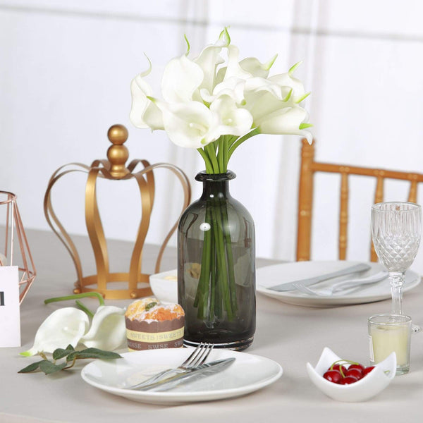 20 Pack | 14" Tall | White Artificial Calla Lily Flowers | Real Touch Flowers