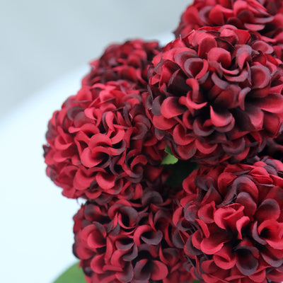 4 Bushes - 16" Burgundy Artificial Silk Chrysanthemum Flowers - 28 Artificial Mums#whtbkgd