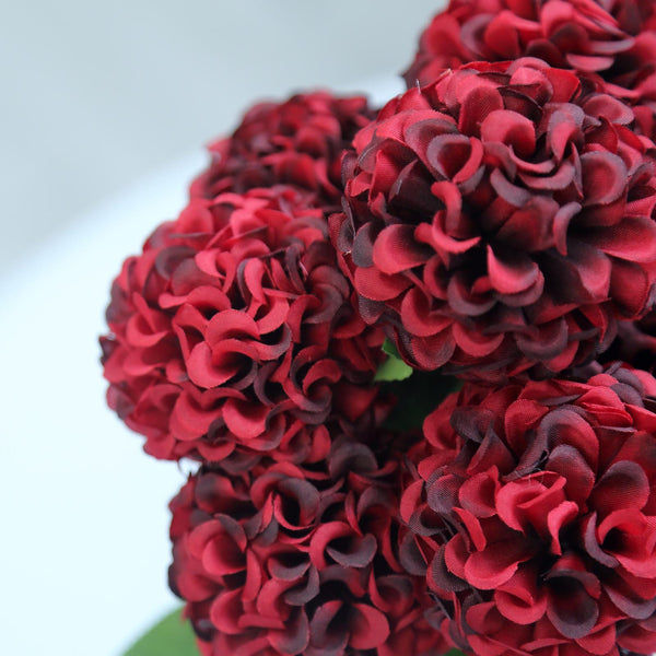4 Bushes - 16" Burgundy Artificial Silk Chrysanthemum Flowers - 28 Artificial Mums#whtbkgd