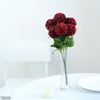 4 Bushes - 16" Burgundy Artificial Silk Chrysanthemum Flowers - 28 Artificial Mums