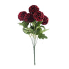 4 Bushes - 16" Burgundy Artificial Silk Chrysanthemum Flowers - 28 Artificial Mums