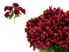 Small Chrysanthemum Bush Artificial Silk Flowers - Burgundy
