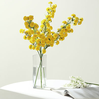 2 Bushes - 33 Yellow Artificial Long Stem Chrysanthemum Flower Spray