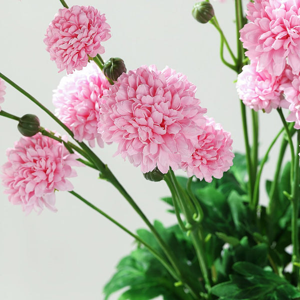 2 Bushes | 33inch Chrysanthemum Flower Stem, Artificial Silk Flower Spray - Rose Gold | Blush#whtbkgd