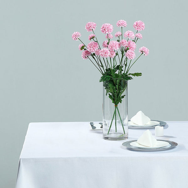 2 Bushes | 33inch Chrysanthemum Flower Stem, Artificial Silk Flower Spray - Rose Gold | Blush